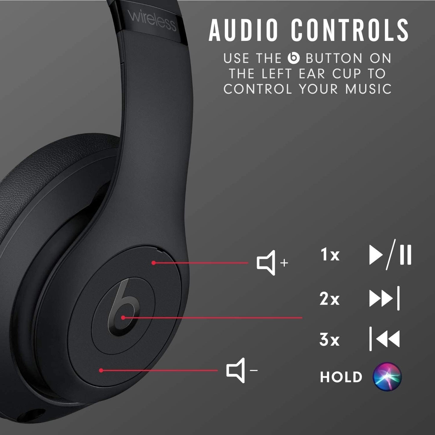 Beats Studio3 Wireless Over‑Ear Headphones – Matte Black