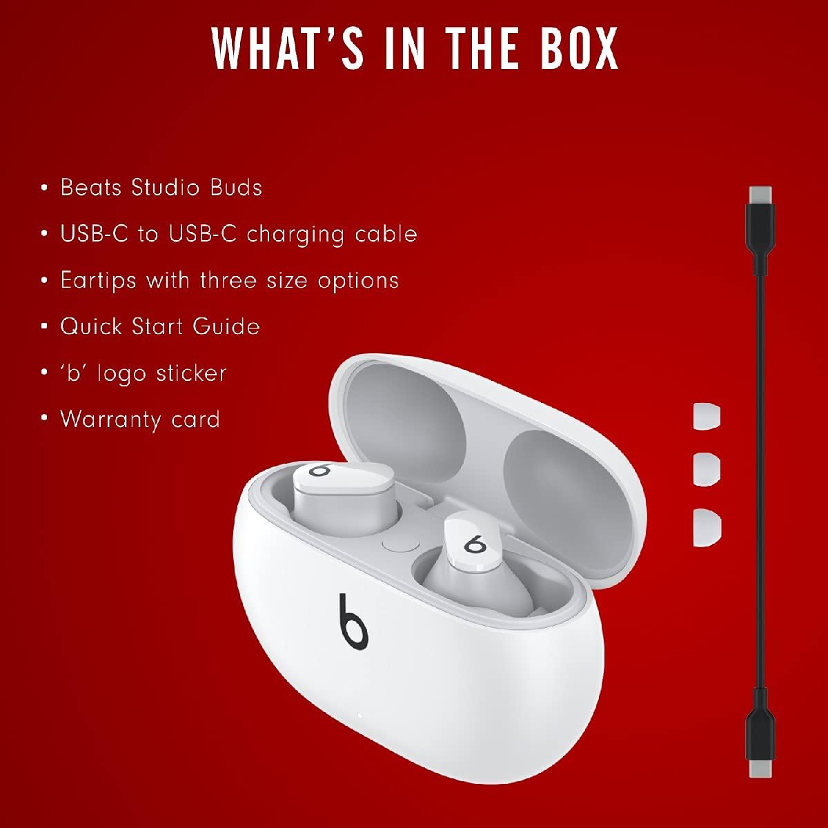 Beats Studio Buds – True Wireless Noise Cancelling Earphones – White