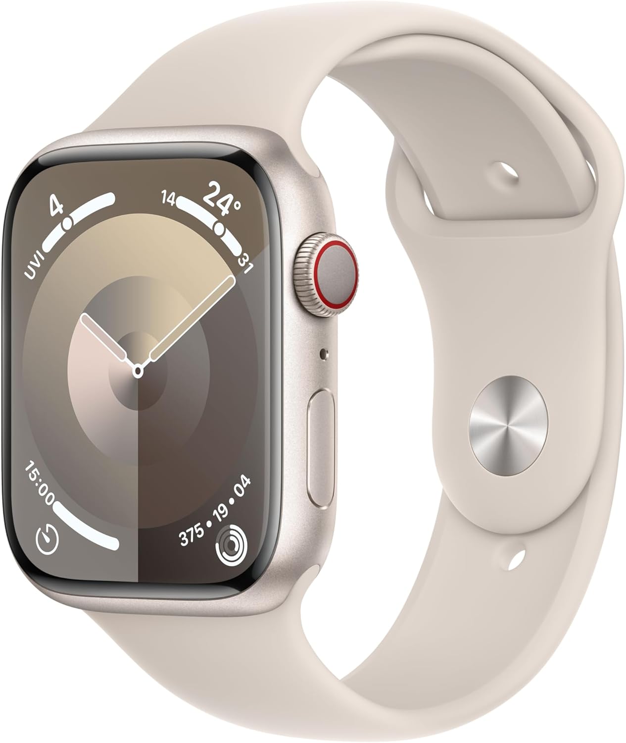 Apple Watch Series 9 (GPS) 45mm Starlight Aluminum Case with Starlight Sport Band – Starlight